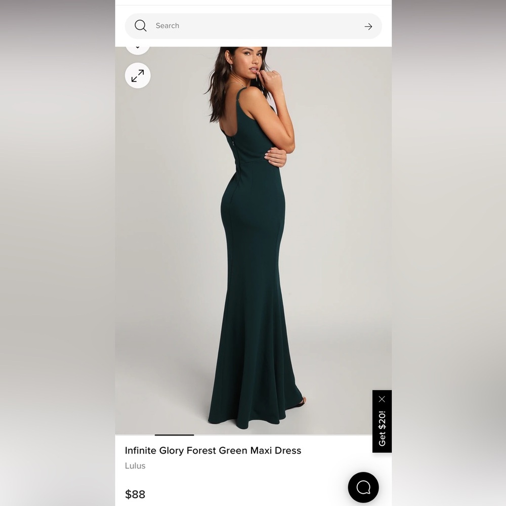 Emerald green floor length dress